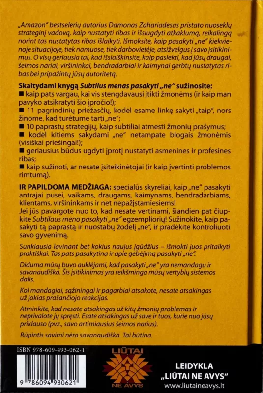 Subtilus menas pasakyti "NE" - Damon Zahariades, knyga 3
