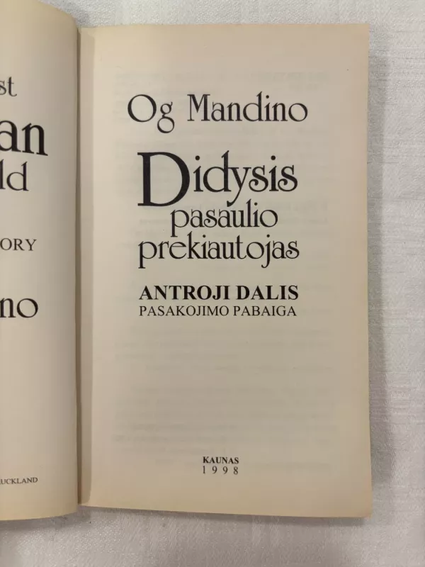 Didysis pasaulio prekiautojas. I ir II dalys - Og Mandino, knyga 5