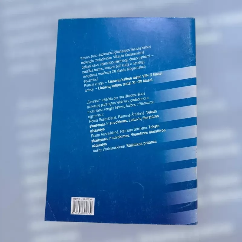 Lietuvių kalbos testai 11-12 klasei - Viltautė Kazlauskienė, knyga 3