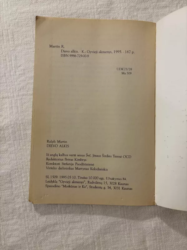 DIEVO ALKIS. Asmeninės maldos praktikos vadovas - Ralph Martin, knyga 5