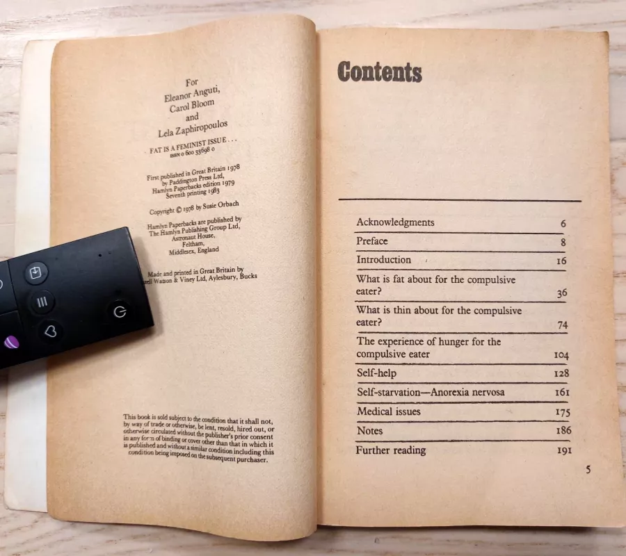 Fat Is A Feminist Issue: How to Lose Weight Permanently- Without Dieting - Susie Orbach, knyga 4