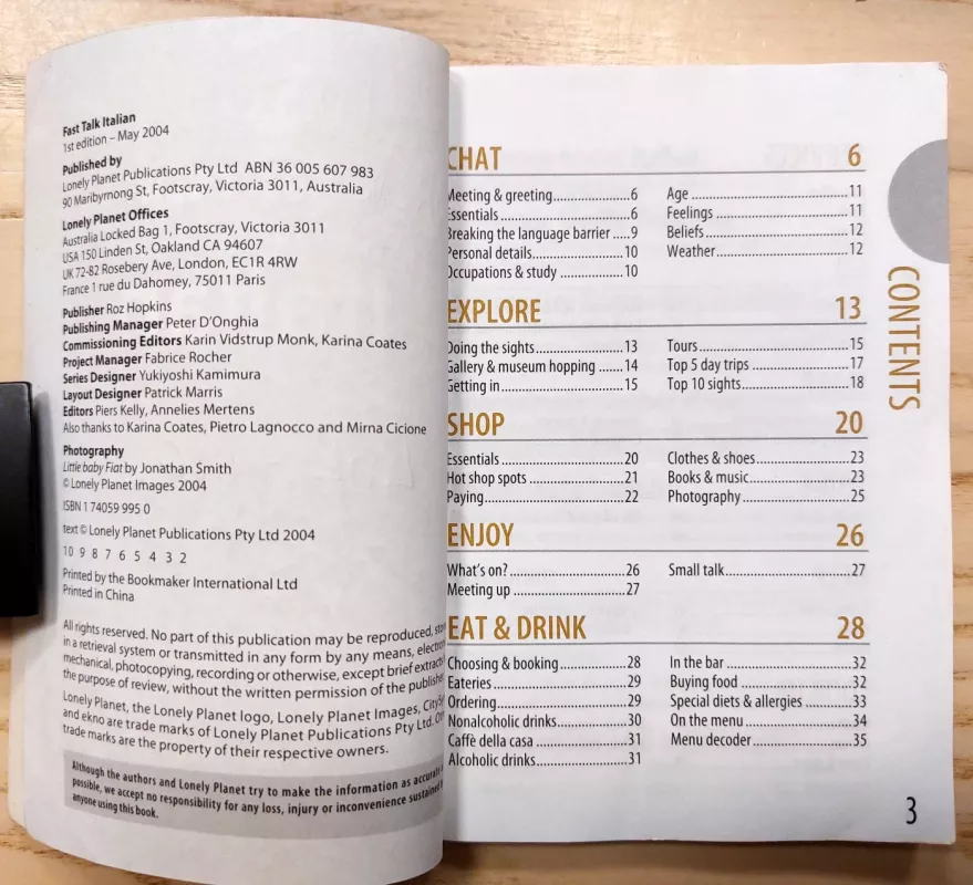 Lonely Planet Fast Talk Italian: Essential Language for Short Trips, 1st Edition - Collectif, knyga 5