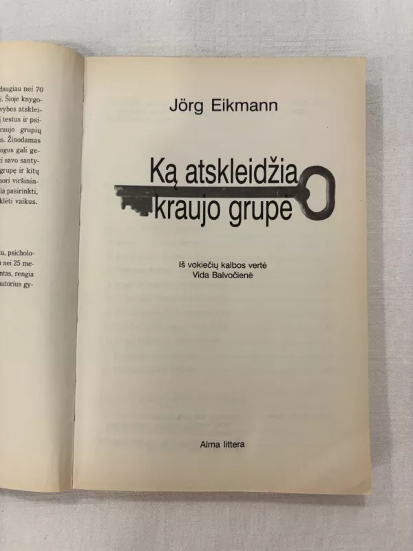 Ką atskleidžia kraujo grupė - Jorg Eikmann, knyga 3