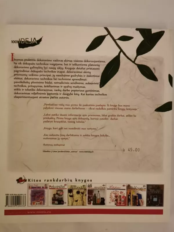 1001 idėja DEKORAVIMAS praktinis įvairių dekoravimo technikų vadovas - Lina Jaruševičiūtė, knyga 5