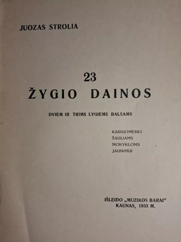 23 žygio dainos - Juozas Strolia, knyga 2