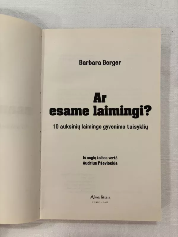 Ar esame laimingi? - Barbara Berger, knyga 3