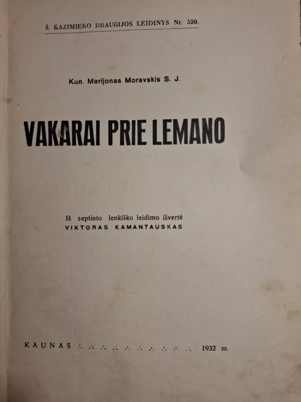 Vakarai prie Lemano - Marijonas Moravskis, knyga 2