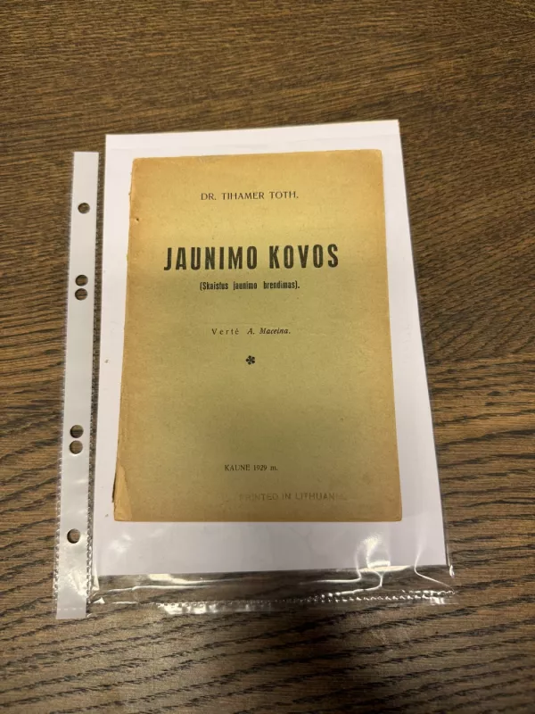 Jaunimo kovos - Tihamer Toth, knyga 2