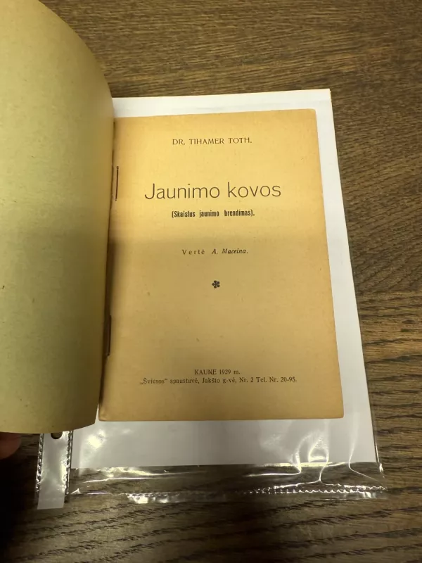 Jaunimo kovos - Tihamer Toth, knyga 3