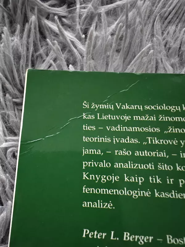 Socialinis tikrovės konstravimas - Peter L. Berger, knyga 3