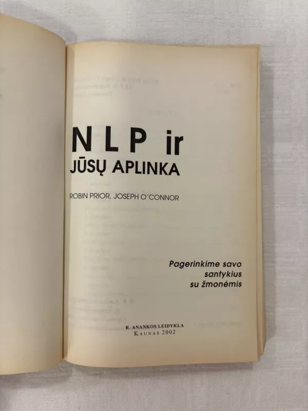 NLP ir jūsų aplinka - Prior Robin, O'Connor Joseph, knyga 3