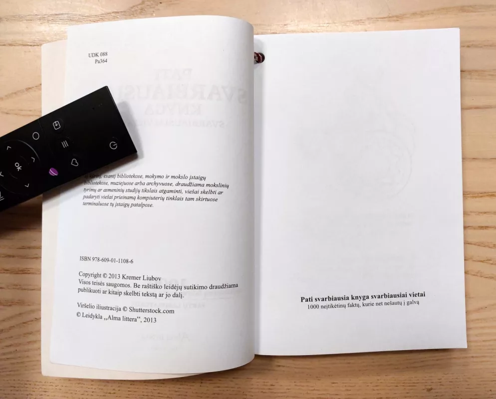 Pati svarbiausia knyga svarbiausiai vietai 1000 neįtikėtinų faktų, kurie net nešautų į galvą - Faktų laboratorija Faktų laboratorija, knyga 3