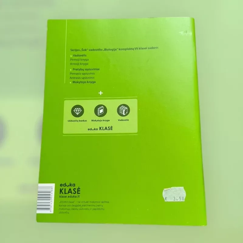 Biologija. 7 klasei, Antrasis pratybų sąsiuvinis (serija „Šok“) - Jūratė Mikulevičiūtė  Margarita Purlienė  Laima Firstova, knyga 3