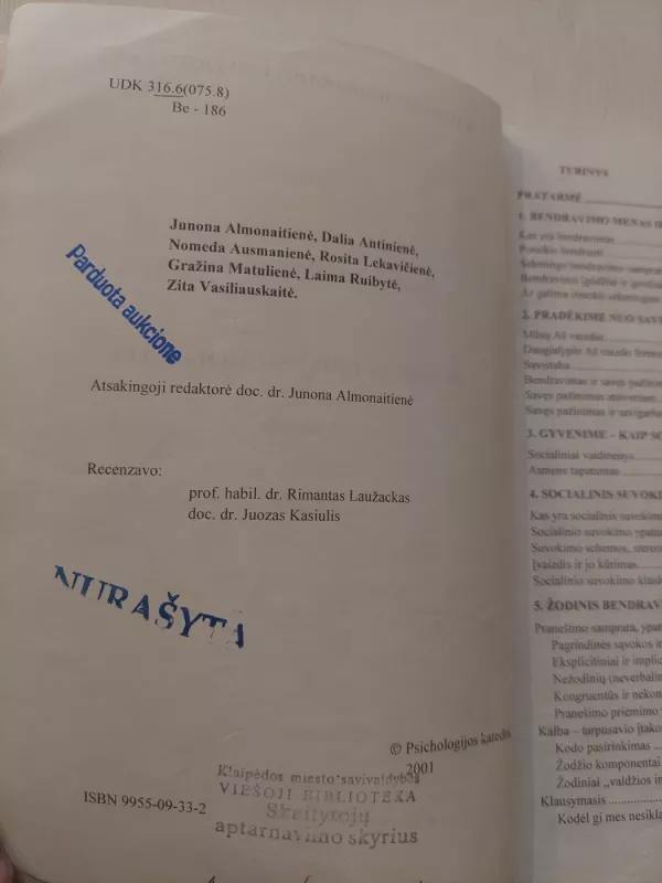 Bendravimo psichologija - Autorių kolektyvas, red. J. Almonaitienė, knyga 3