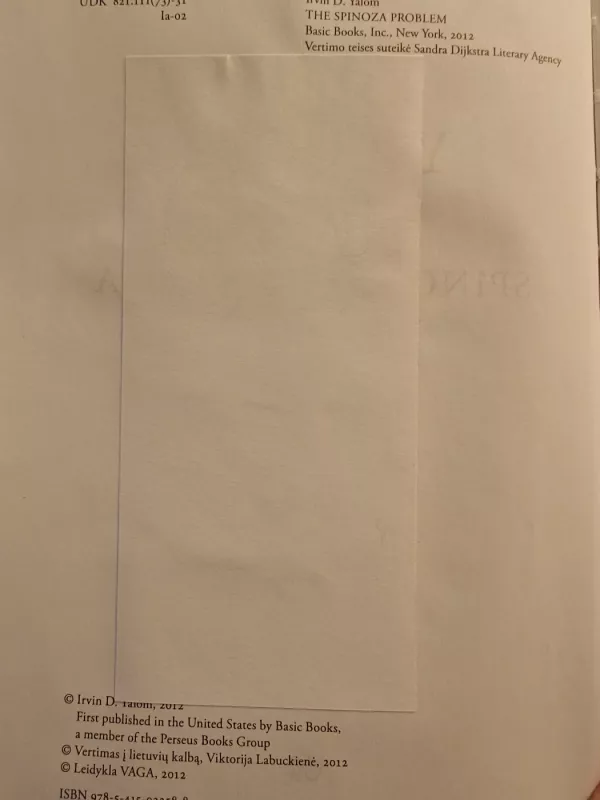 Spinozos problema - Irvin D. Yalom, knyga 4