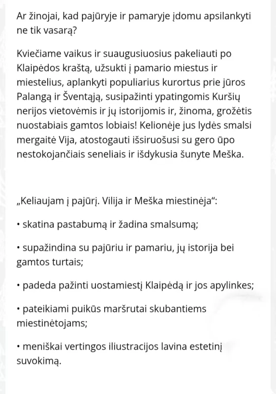 Vija ir meška miestinėja. Keliaujam į Pajūrį. - Rūta Norkūnė, knyga 3