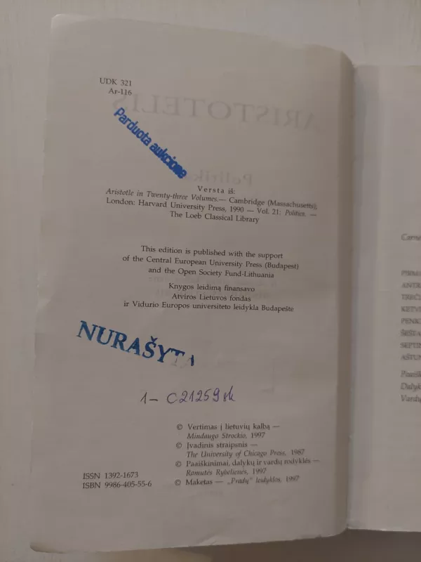 Politika -  Aristotelis, knyga 3