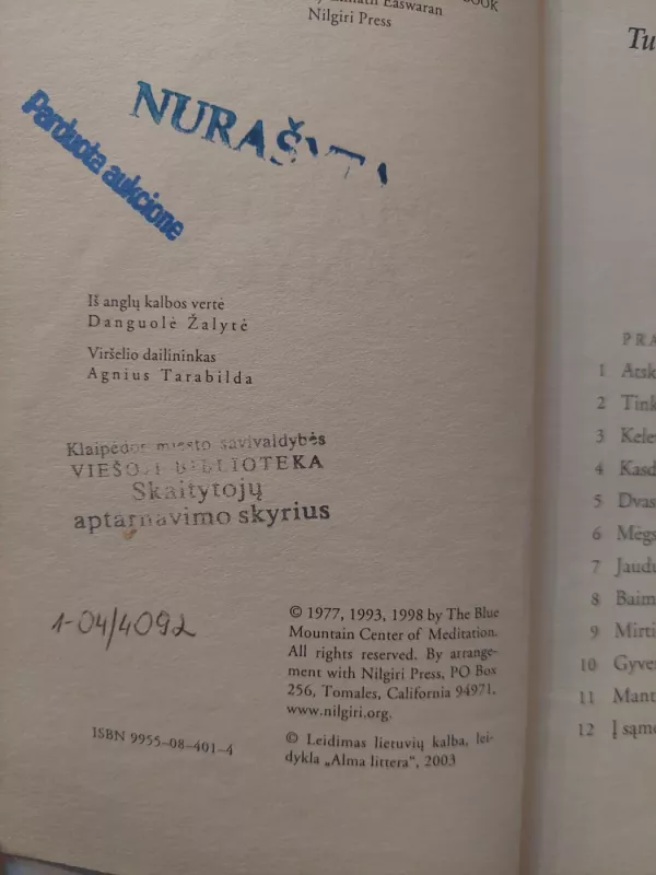 Mantrų knyga - Eknath Easwaran, knyga 3