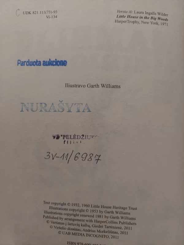 Namelis girioje - Laura Ingalls Wilder, knyga 3