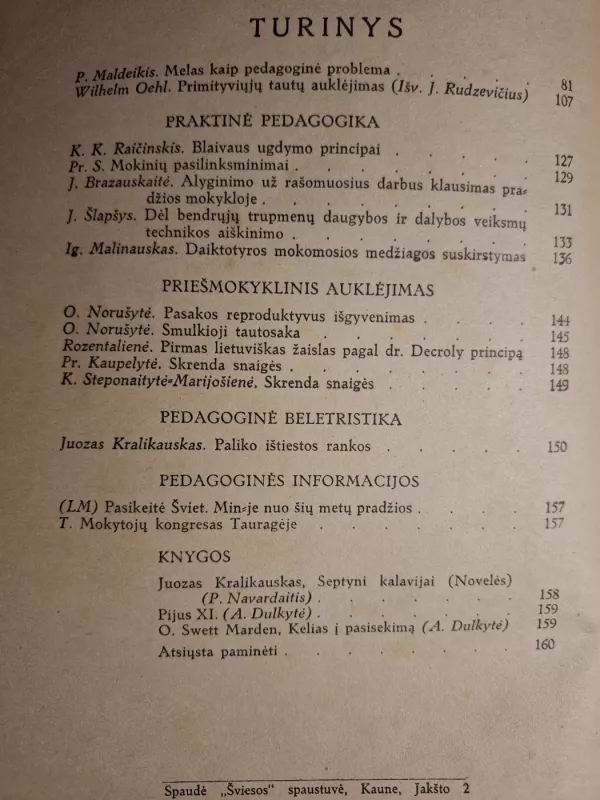 Lietuvos mokykla 1938 - Autorių kolektyvas, knyga 3