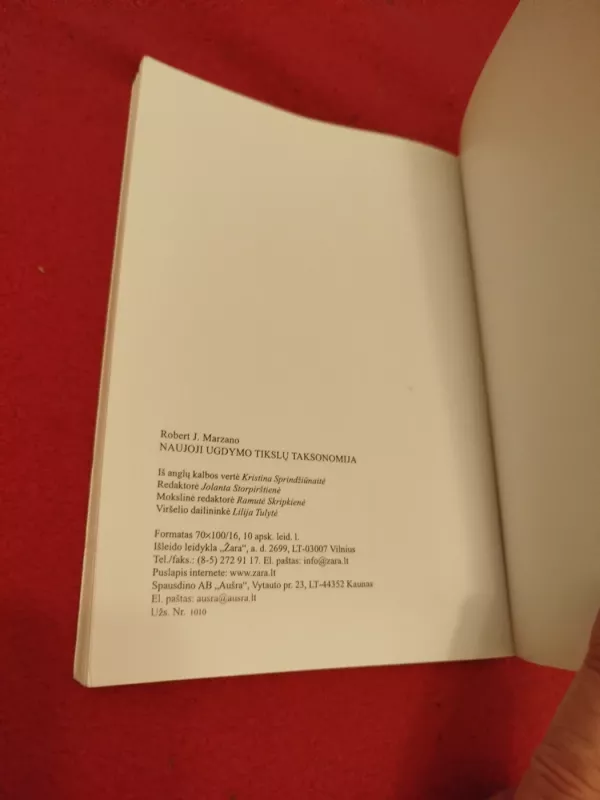 Naujoji ugdymo tikslų taksonomija - Robert J. Marzano, knyga 6