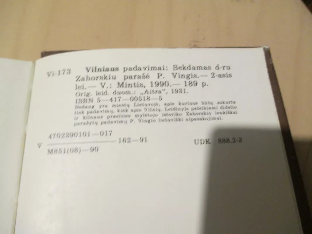 Vilniaus padavimai - P. Vingis, knyga 5