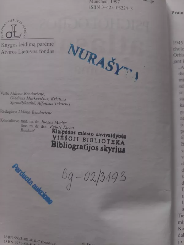 Psichologijos atlasas (1 tomas) - Hellmut Benesch, knyga 3