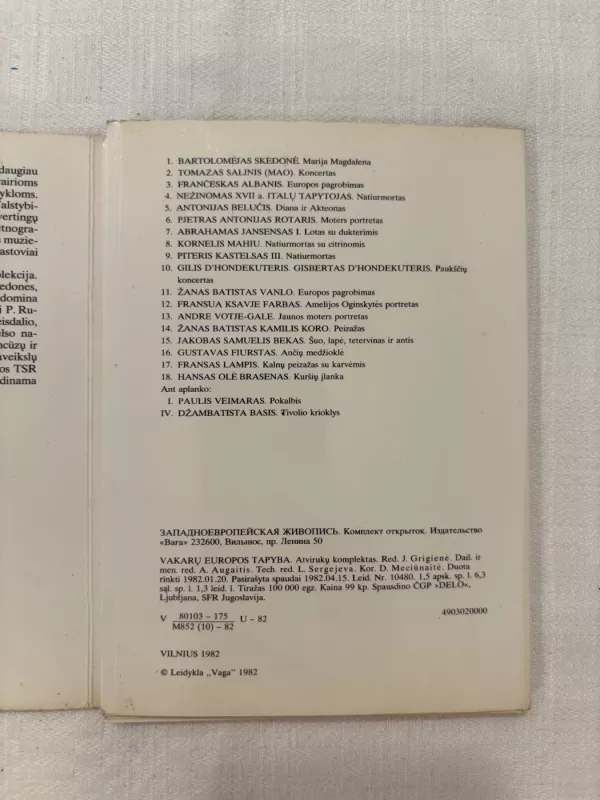 Vakarų Europos tapyba. Atvirukai - Autorių Kolektyvas, knyga 4