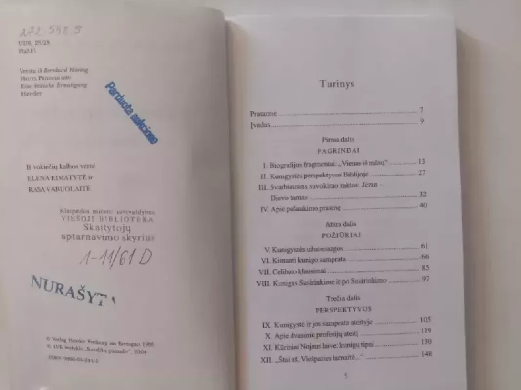 Kunigas šiandien. Kritika ir padrąsinimas - Bernhard Häring, knyga 3