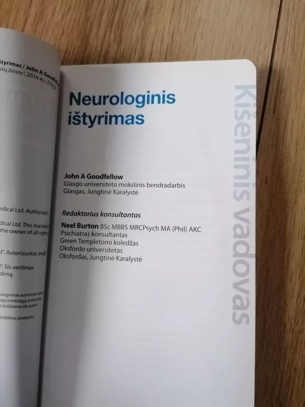 Neurologinis ištyrimas - John A Goodfellow, knyga 3