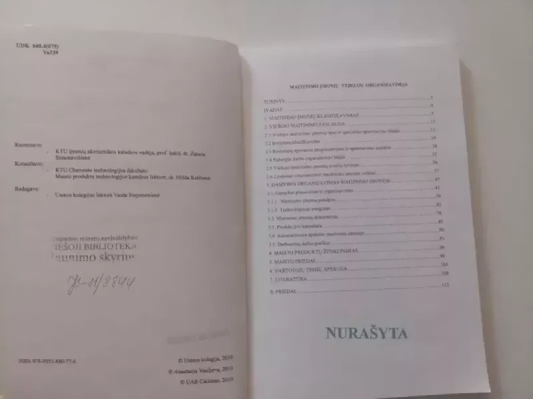 maitinimo įmonių veiklos organizavimas - Anastasija Vasiljeva, knyga 4