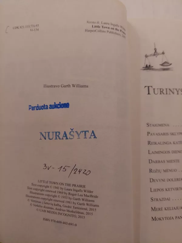 Miestelis Prerijoje (4 knyga) - Laura Ingalls Wilder, knyga 3