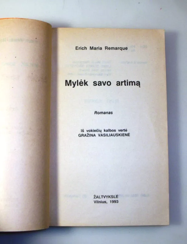 Mylėk savo artimą - Erich Maria Remarque, knyga 5