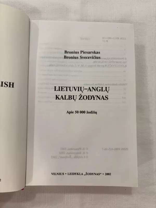 Lietuvių- anglų kalbų žodynas - B. Piesarskas, B.  Svecevičius, knyga 3