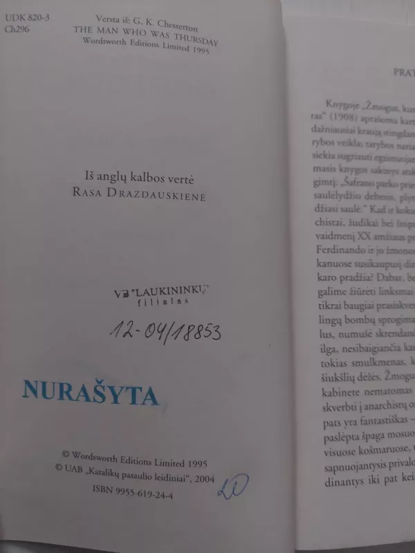 Žmogus, kuris buvo Ketvirtadienis: košmaras - Gilbert Keith Chesterton, knyga 4