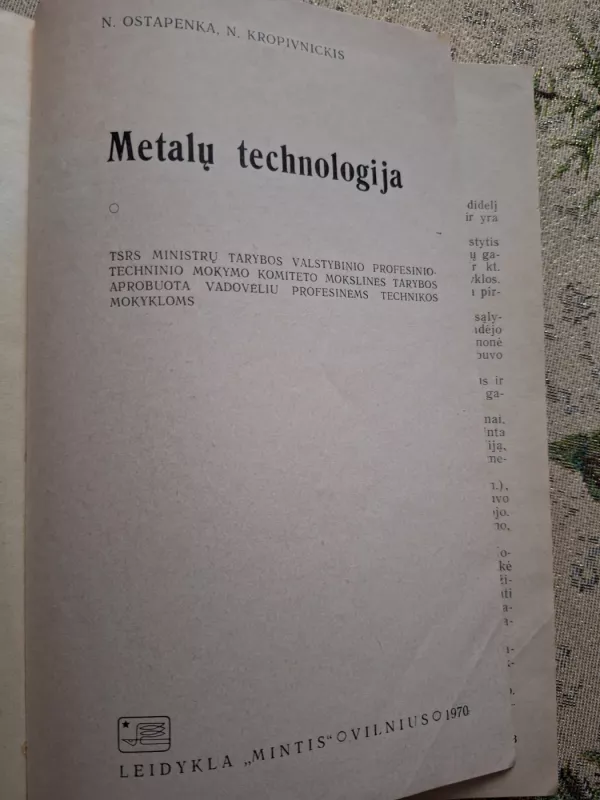 Metalų technologija - Autorių Kolektyvas, knyga 3