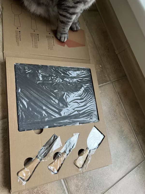 Sūriui pjaustyti lentelė su įrankiais. - , namai ir interjeras 2