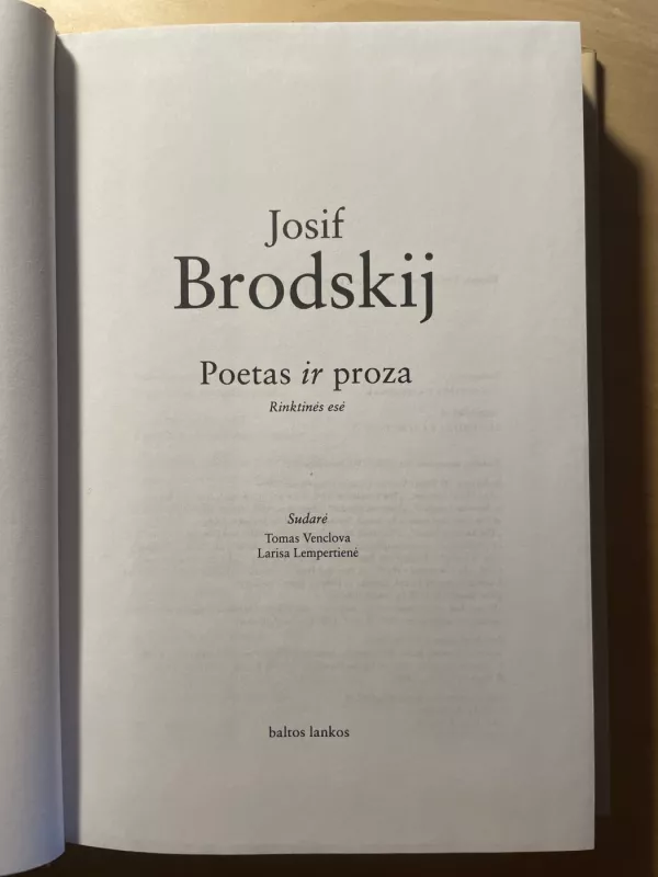 Poetas ir proza. Rinktinės esė. - Josif Brodskij, knyga 4