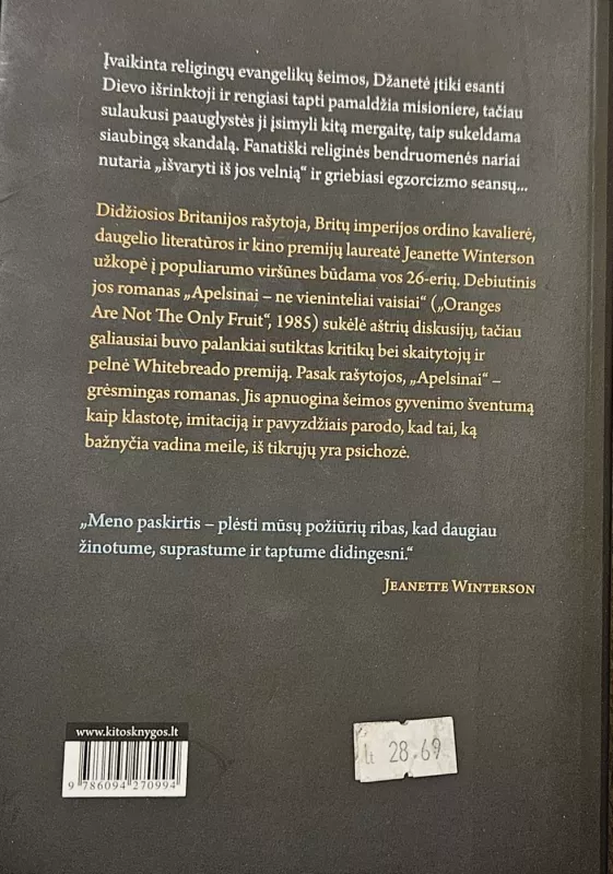 Apelsinai - ne vieninteliai vaisiai - Jeanette Winterson, knyga 3