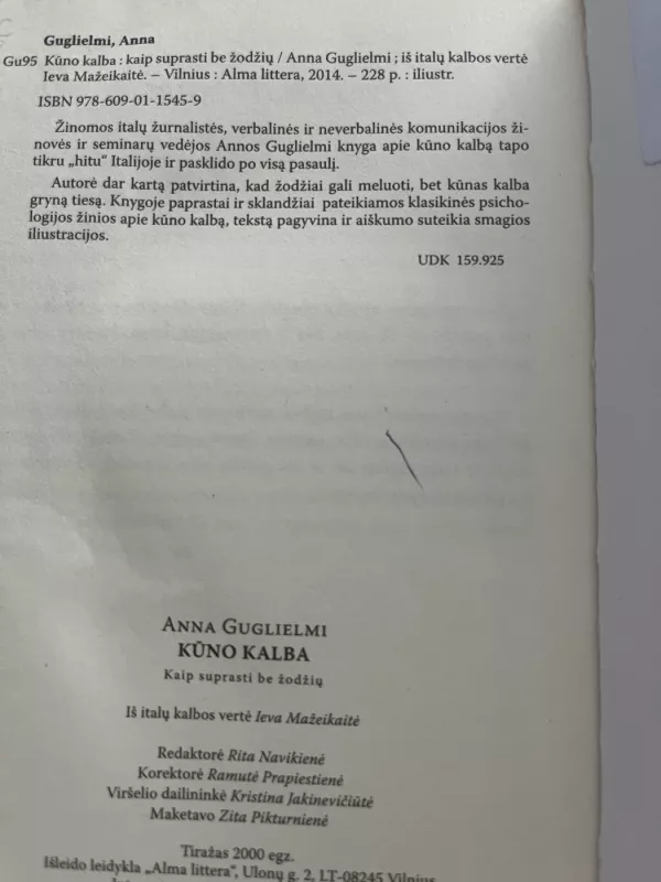 Kūno kalba. Kaip suprasti be žodžių - Anna Guglielmi, knyga 4