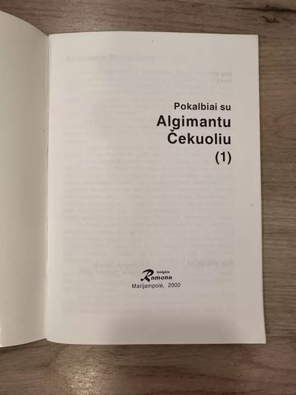 Pokalbiai su Algimantu Čekuoliu - Algimantas Čekuolis, knyga 3