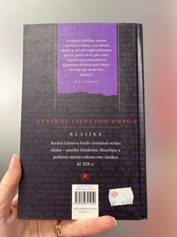 Laiškai apie estetinį žmogaus ugdymą - Fridrichas Šileris, knyga 3