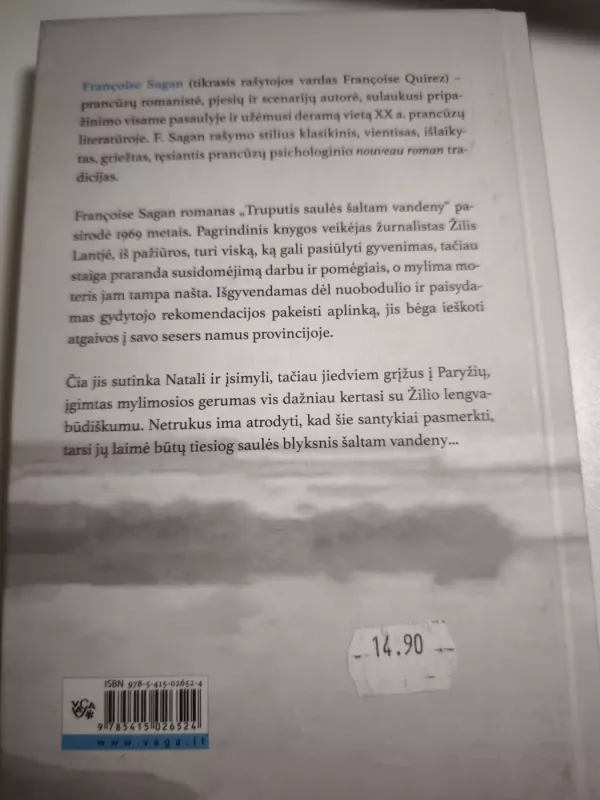 Truputis saulės šaltam vandeny - Francois Sagan, knyga 3