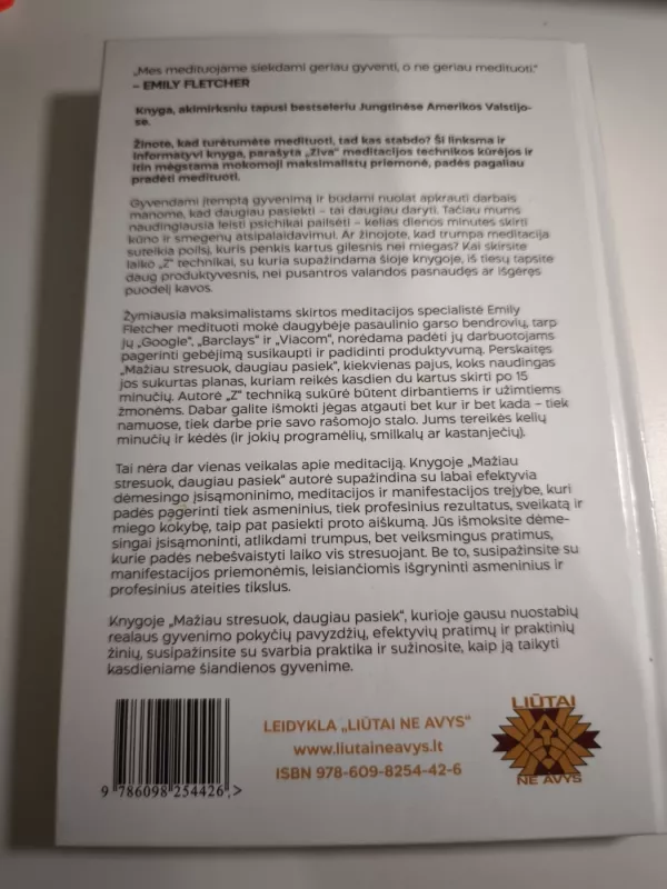 Mažiau stresuok, daugiau pasiek - Emily Fletcher, knyga 3