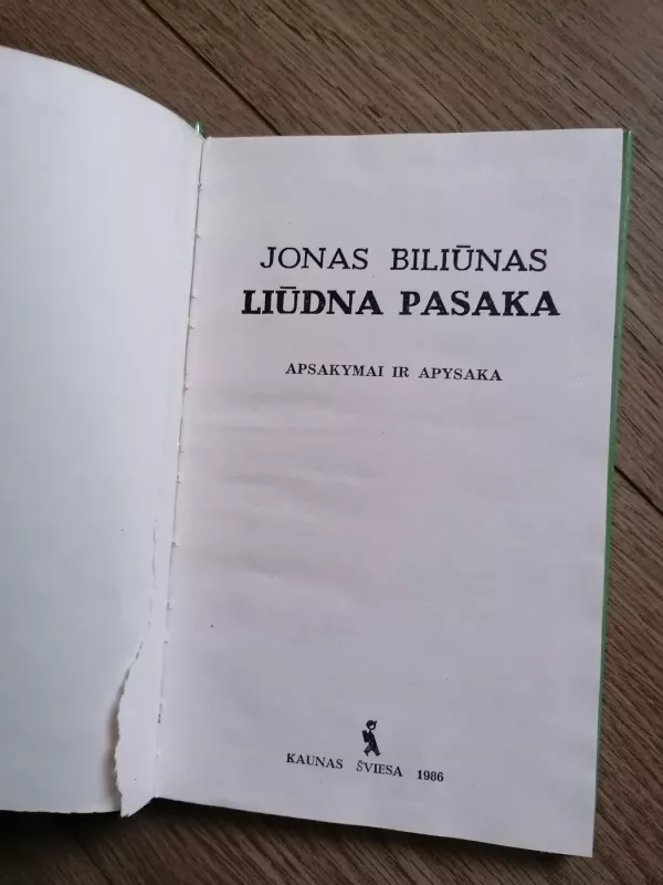 Liūdna pasaka - Jonas Biliūnas, knyga 3