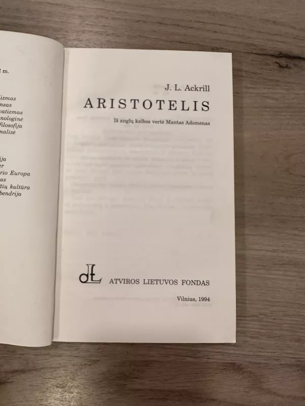 Aristotelis - J. L. Ackrill, knyga 3