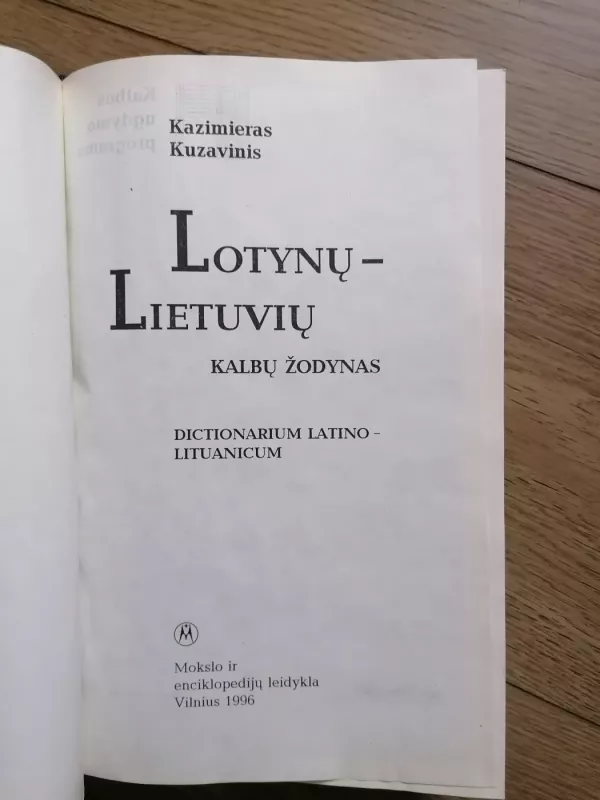 Lotynų - lietuvių kalbų žodynas - Kazimieras Kuzavinis, knyga 4