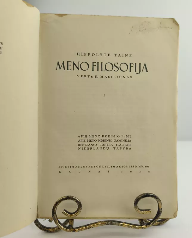 Meno filosofija I dalis, 1938m. - Hippolyte Taine, knyga 4