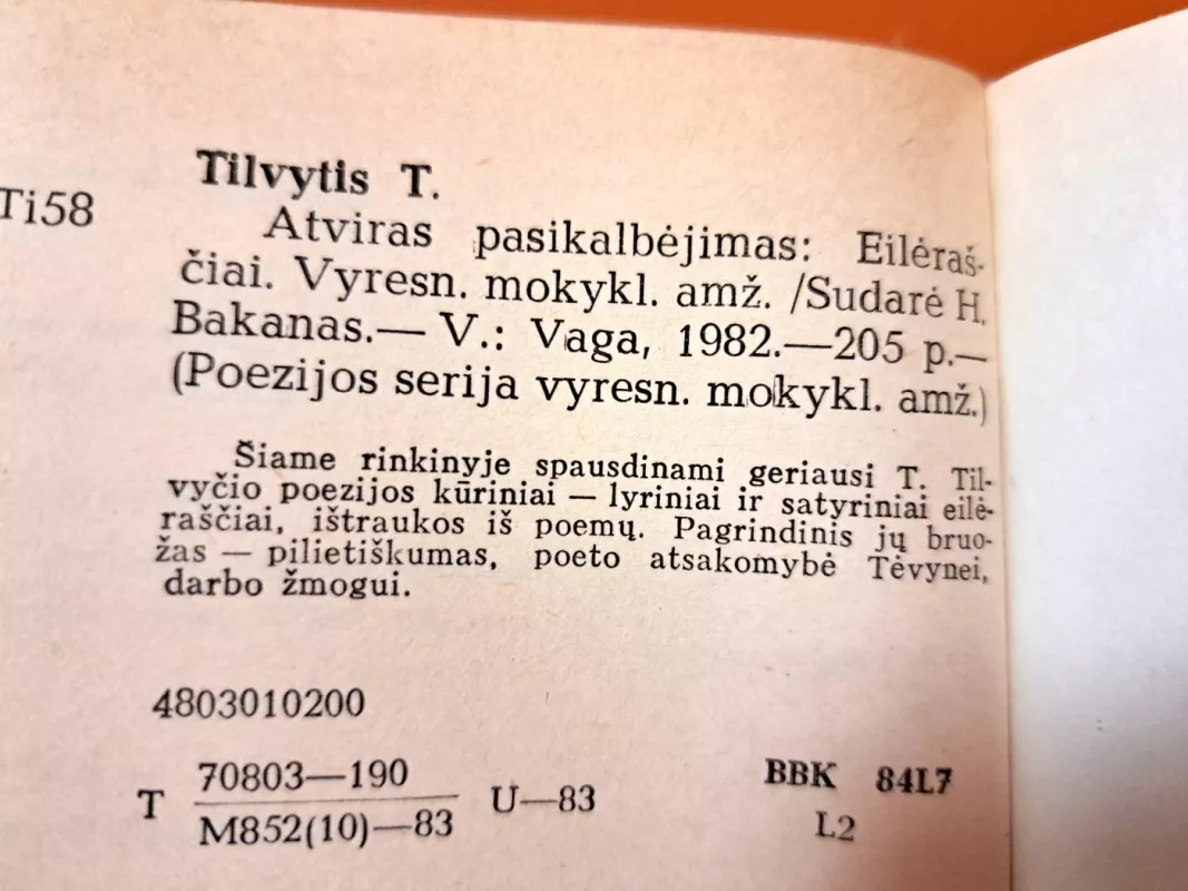 Atviras pasikalbėjimas - Teofilis Tilvytis, knyga 3