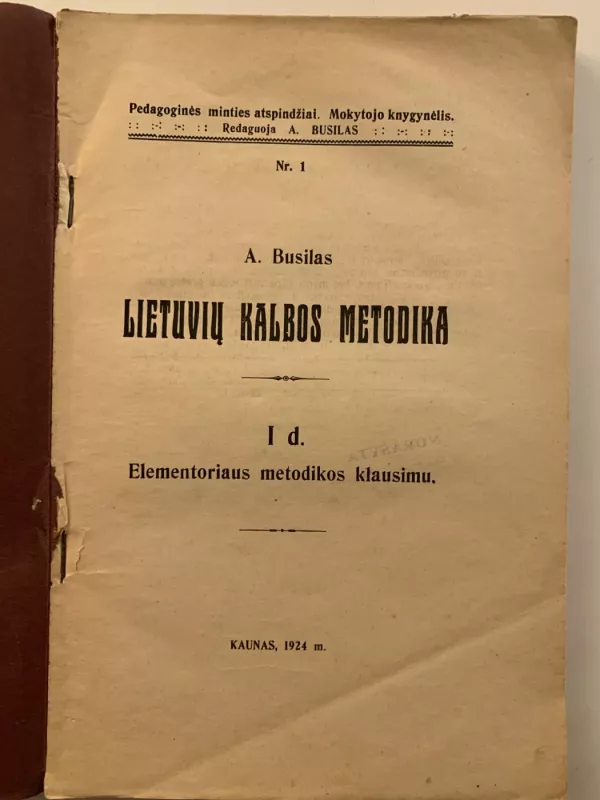 LIETUVIŲ KALBOS METODIKA - A. Busilas, knyga 3